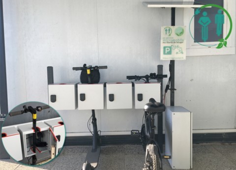 parking rack recharge vélo trottinette